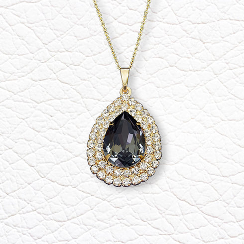 Pakabukas "Jasmīnas (Sidabrinė Naktis)" su Swarovski™ kristalais